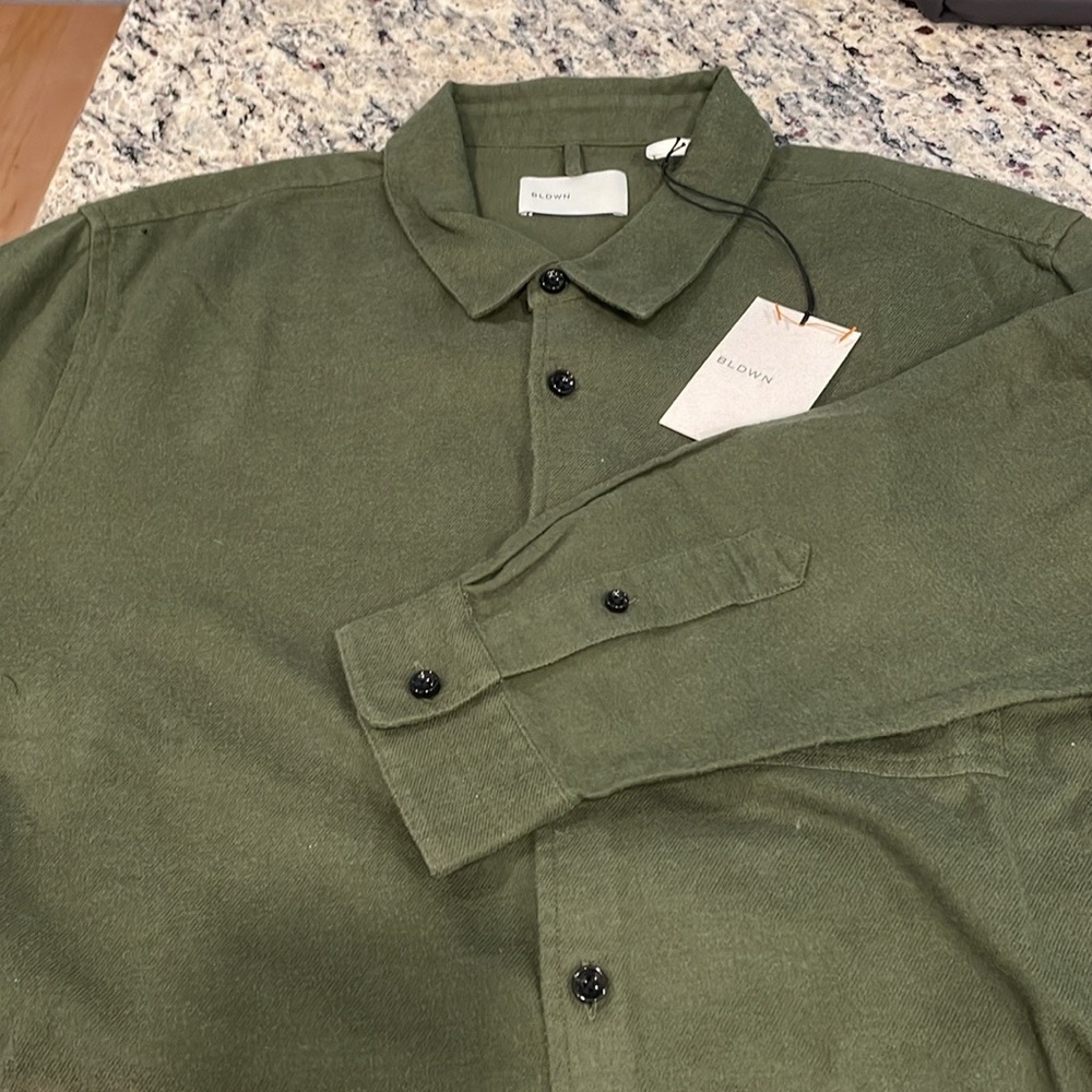 BLDWN Olive Green Button-Up Shirt